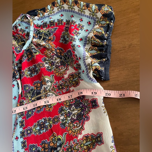 Bila Red and Blue Bohemian Blouse - Picture 5 of 8